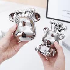 Jarra de armazenamento de urso de cerâmica de veludo de alta qualidade, luz doméstica, luxo, sobremesa infantil, picaret