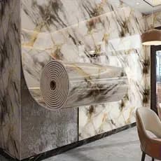 Adesivo de parede de mármore de imitação dourada, autoadesivo, decoração de parede, quarto, fundo, cozinha, banheiro