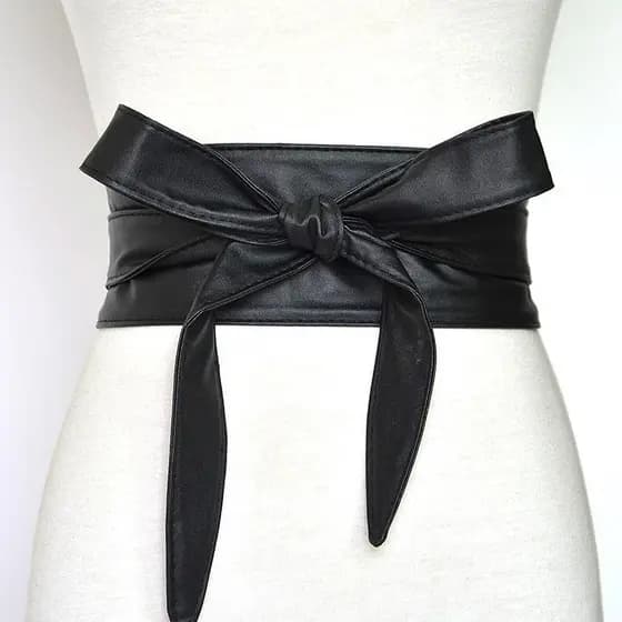 Europeu americano novo estilo outono inverno versão larga cinto senhoras moda All-Match fita decorativa laço cinto