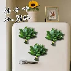 Adesivo magnético de folha de toranja, resina da sorte, nicho criativo, presente engraçado, decoração de geladeira, cama