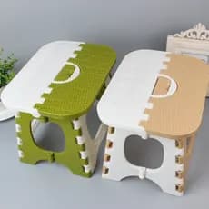BD-03 Banco dobrável com padrão de bambu, banco dobrável de plástico para crianças e adultos, portátil, banheiro, banco