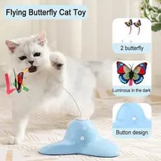 Gato plataforma giratória venda quente brinquedos elétricos rotação automática gato provocando vara borboleta brinquedos