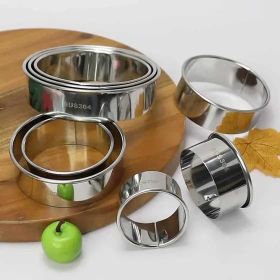 Anel de torta de aço inoxidável, anel de Mousse de bolo, torta de limão, aço inoxidável, ondulação dupla, molde de bisco