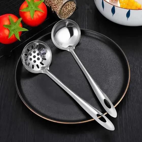 Churrasco Sprinkler coador panela quente coador de cozinha coador de aço inoxidável colher sopa doméstica pequena alça l