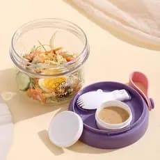 Tigela de salada de comida leve lancheira meninas colher portátil tigela de frutas frescas tigela de aveia tigela de ave