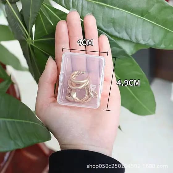 /Independente simples caixa de jóias orelha Studs Manicure diamante peças pequenas multifuncional compartimento transpar