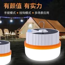 Luz de emergência Solar transfronteiriça iluminação de carregamento retrátil noite mercado tenda luz gancho magnético lu