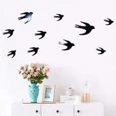 DIY1 diy10 pçs 3D acrílico adesivos de parede em forma de andorinha adesivos de parede decoração para casa sala estar ad