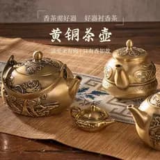 Chaleira de bronze dragão Phoenix estilo chinês Jinbaoshan chaleira de Metal artesanato ornamentos bule de latão puro li