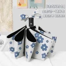 Guarda-chuva automático feminino chuva ou chuva dupla utilização dobrável grande guarda-sol impressão Anti-ultravioleta