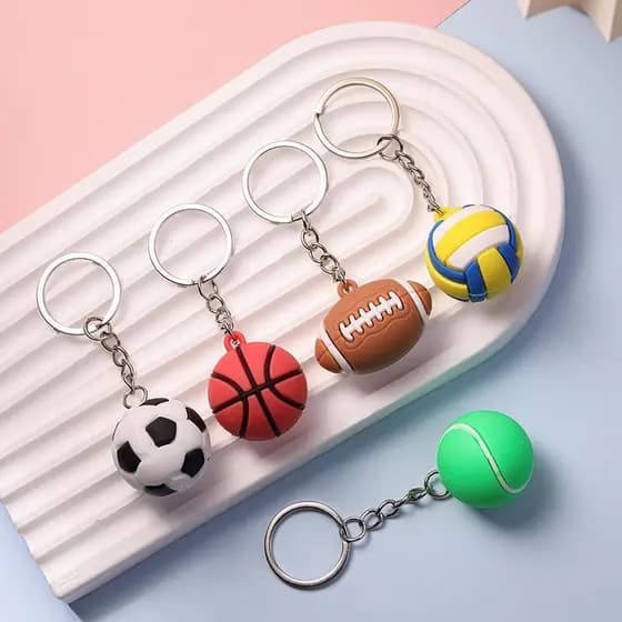 Simulação bola chaveiro acessórios epóxi copa do mundo futebol basquete Rugby tênis pingente fã pequeno presente
