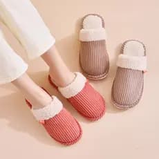 Veludo novo estilo chinelos de algodão engrossado quente interior casa chinelos de pele casal das mulheres dos homens qu