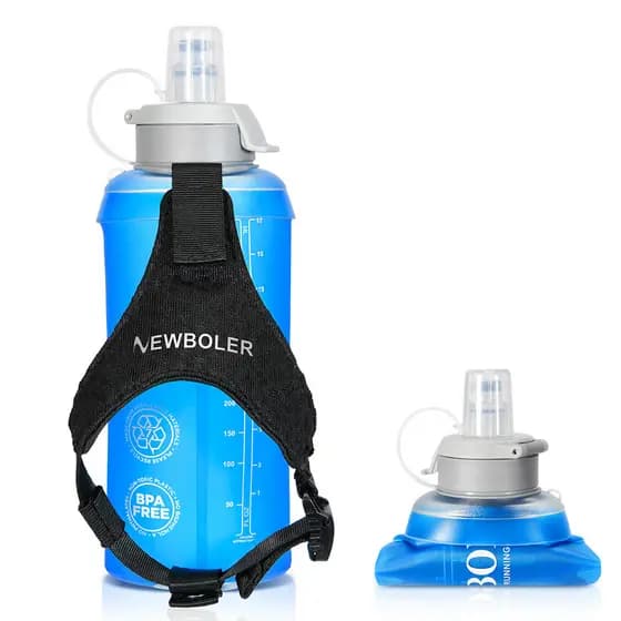 500ML esportes à mão garrafa de água macia grande abertura maratona correndo dobrável ao ar livre saco de água portátil 