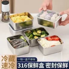 Coreia Locknows aço inoxidável caixa de armazenamento fresco selado com tampa de qualidade alimentar comercial tenda piq