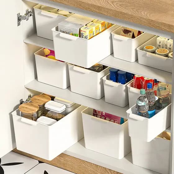 Caixa de armazenamento de mesa de artigos diversos japoneses cesta de armazenamento de lanche plástico cosméticos gaveta