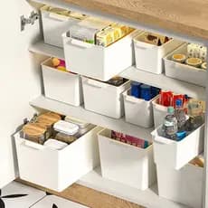 Caixa de armazenamento de mesa de artigos diversos japoneses cesta de armazenamento de lanche plástico cosméticos gaveta