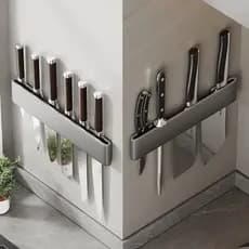 Suporte de faca de aço inoxidável, suporte de parede para faca de cozinha, Rack de armazenamento, faca simples sem perfu