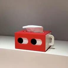 Caixa de tecido com olhos grandes, caixa de papel para sala de estar, mesa de café, decoração criativa, mesa de jantar,