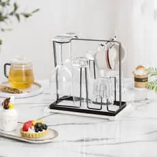 Fabricante suporte de copo de água de vidro suporte de copo de vinho tinto suporte de copo de café dreno oito copos comb