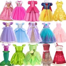 Vestidos De Princesa Sereia Para Meninas Tinker Bell Vestido Verde Infantil Moana Rzpunzel Aurora C