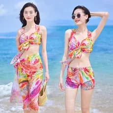 Pronto estoque Novo biquíni terno de três peças AliExpress Amazon biquíni maiô feminino pronto estoque biquíni de três p