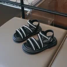 Meninas sandálias 2026 verão versão coreana romano bebê meninas crianças sapatos sola macia princesa crianças strass dec