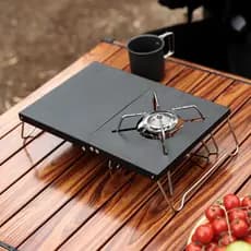 Acampamento ao ar livre mesa dobrável aranha fogão acessórios mesa portátil de aço inoxidável acampamento churrasco pequ