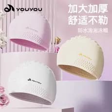 Touca de natação mundial feminina, cabelo longo dedicado, novo estilo, adulto, à prova d'água, Silicone de alto valor, c