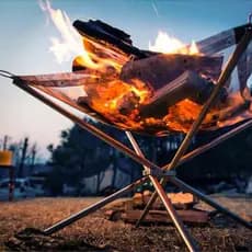 Acampamento piquenique auto-condução viagem armazenamento portátil rack de queima de aço inoxidável fogão a lenha ao ar