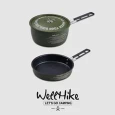 Explorer WHIK conjunto de pote de campo verde ao ar livre panela fogão equipamentos acampamento panelas piquenique pote