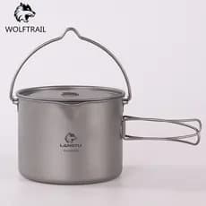 Titânio puro acampamento ao ar livre dobrável copo de titânio tigela 1.6 pendurado pote com boca piquenique utensílios d