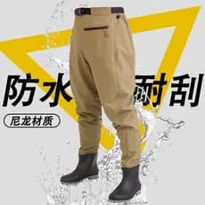 Calças subaquáticas na cintura Calças de chuva com botas de chuva Calças de Nylon de uma peça Isca Rushing Sea Garfo de