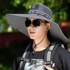 Chapéu de pesca masculino aba grande verão protetor solar Casual chapéu de sol dobrável camuflagem chapéu trabalho ao ar