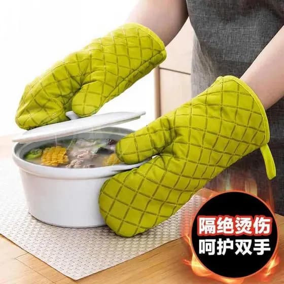 Luvas de isolamento térmico luvas Anti-escaldantes Silicone forno de cozinha engrossado cozimento resistente a altas tem