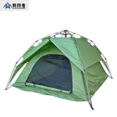 Barraca automática verde do exército, acampamento ao ar livre, primavera, equipamento de acampamento, portátil, à prova