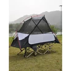 Tenda dois em um, barraca de cama de acampamento única, barraca de soldado único, barraca de motocicleta de camada dupla