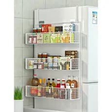 Prateleira de geladeira, Rack de armazenamento lateral, suprimentos de cozinha, envoltório de plástico multicamadas, gar
