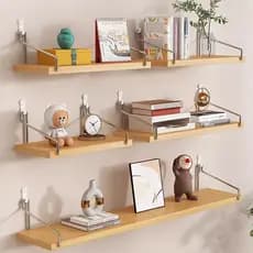 Prateleira de parede para pendurar na parede, cabeceira, parede sem perfuração, sala de estar, projetor de parede, prate