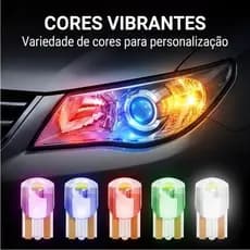 T10 LED RGB 5050 6 SMD com controle remoto, ideal para luz de estacionamento e cabine do carro
