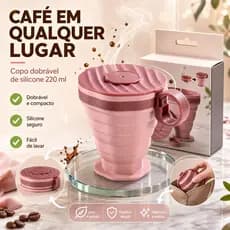 Acompanha caixa de embalagem copo retrátil de silicone 220ml – leve, compacto e reutilizável