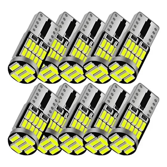 kit 30/50 Par Lampada Pingo 26 Led T10 Bem Forte Lanterna Meia Luz 5w