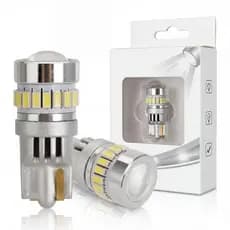 Lente Alumínio Prateado Lâmpada Led Pingo T10 12-24V Canhão 6000k Extra Forte conjunto Excelente dissipação de calor