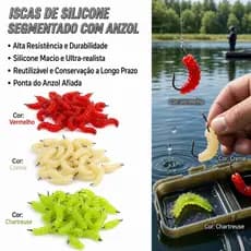 Isca Com Anzol E Aroma Em Pó Bichinho Da Laranja Kit Com