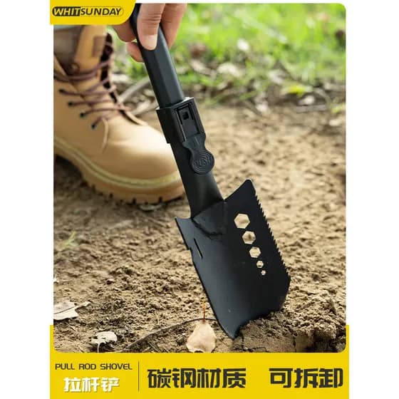 Jiangyu pá de engenheiro ao ar livre multifuncional portátil engenheiro pá auto-defesa acampamento pesca pá de aço carbo