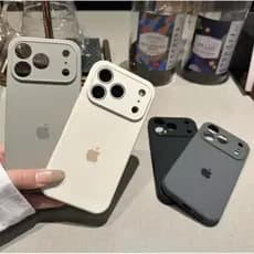 Capa Original Para iPhone 17 16 15 14 13 12 11 Pro Max , Interior De Silicone , Forro De Veludo , Câmera Fechada