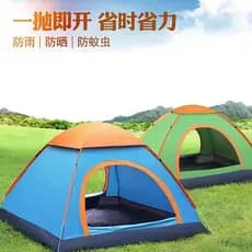 Tenda ao ar livre 3-4 pessoas acampamento totalmente automático 2 único campo duplo engrossado à prova de chuva barraca