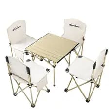 Conjunto de cadeira de mesa dobrável ao ar livre portátil liga alumínio piquenique ovo rolo mesa armazenamento combinaçã