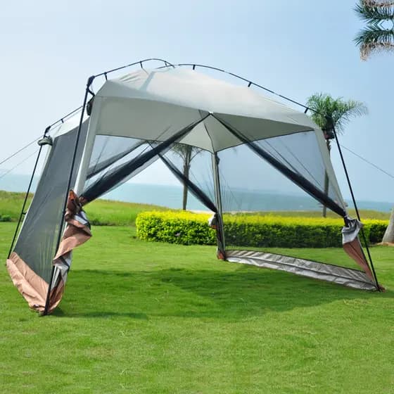 Frete grátis genuíno acampamento música Oversized ao ar livre pérgula acampamento churrasco toldo 10 pessoas pérgula dos