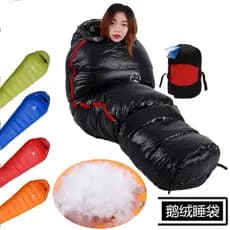 Ramo ao ar livre adulto saco de dormir extremamente frio engrossado múmia ganso para baixo saco de dormir barraca de aca