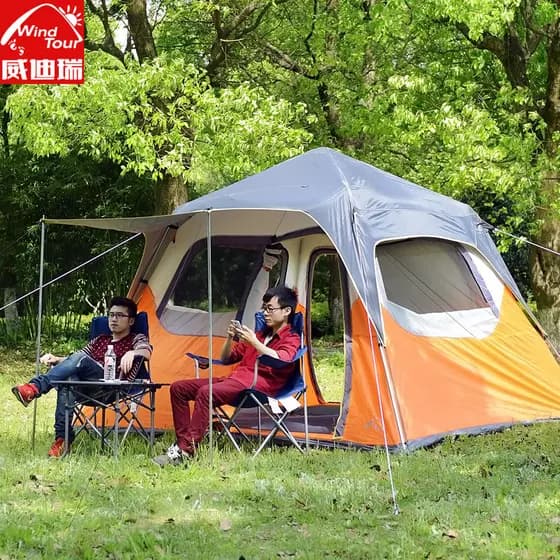 Tenda automática multijogador ao ar livre Windtour/Widry 5-8 pessoas lazer acampamento pólo de alumínio barraca grande